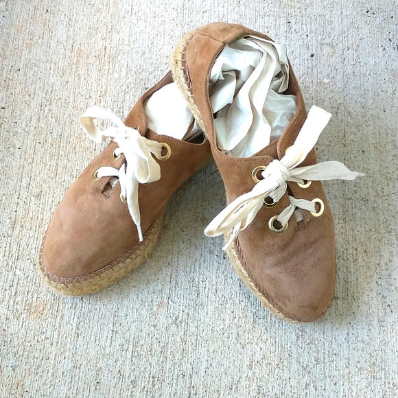 Eric Michael Beige Suede Espadrilles - Picture 2 of 8